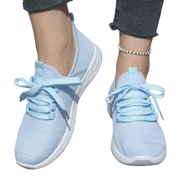 DLONGLI Women's Energycloud Lace Up Walking Running Shoes,Lightweight Breathable Knit Mesh Non-Slip Cushioned Comfort Athletic Tennis Sneakers for Gym Workout Cross Training Daily Wear