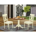 thumbnail image 1 of DLPL3-BMK-C 3 PC Kitchen Table set-Dining Table and 2 Wooden Kitchen Chairs in Buttermilk and Cherry, 1 of 6
