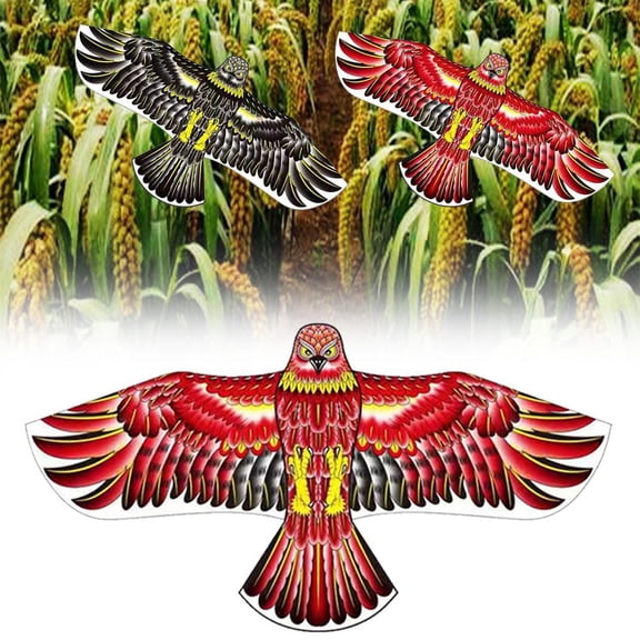 DLQT 1.2m Black Eagle Leather Head Reinforcement + 20m Line Board Eagle Kite Baotou Eagle Kite Bird Scare Bird