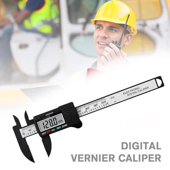 DLQT 100mm Electronic Digital Display Vernier Caliper 0-100 Up 1 Down 2 Buttons Plastic Measuring Tool Inner And Outer Diameter Measuring Tool