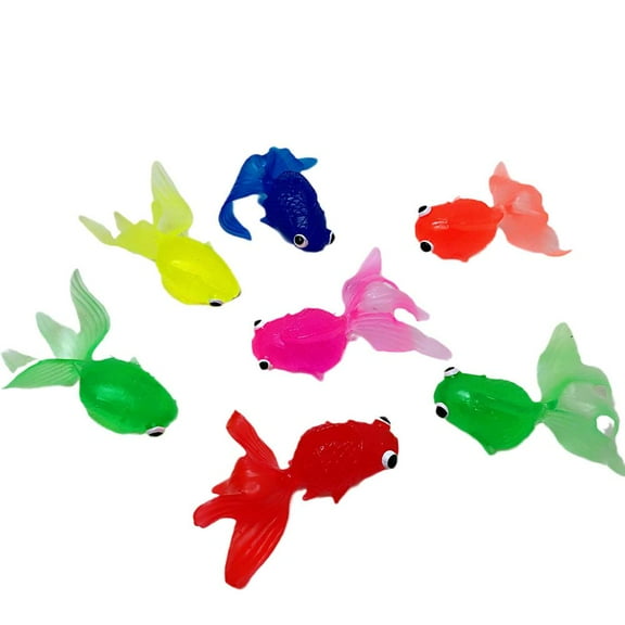 DLQT 1pcs Mixed Color 6.5cm Simulation Goldfish Model Tpr Soft Glue Floating Fish Early Education Floating Toy Marine Life