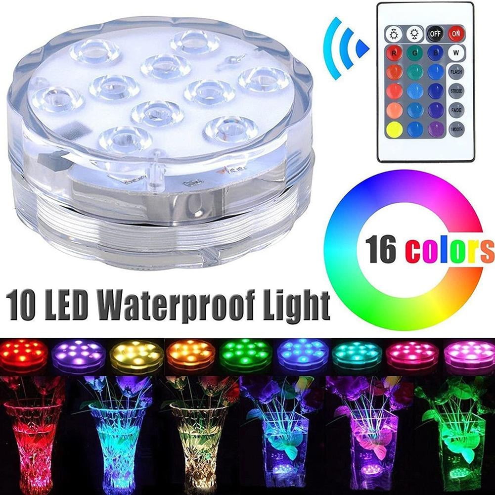 DLQT 2 Pack Upgraded Led Submersible Light High Brightness Remote ...