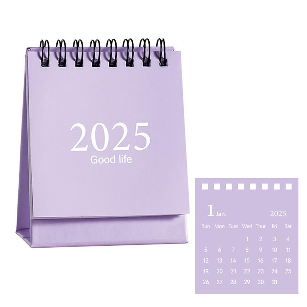 DLQT 2025 Taro Purple 2025 Mini Desk Calendar Morandi Desk Calendar