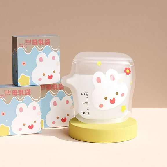 DLQT (30 Pieces) Rabbit Hukou Milk Storage Bag Breast Milk Storage Bag Small Capacity Fresh-Keeping Bag 200ml Milk Storage Bag Disposable Freezer Bag Storage Portable