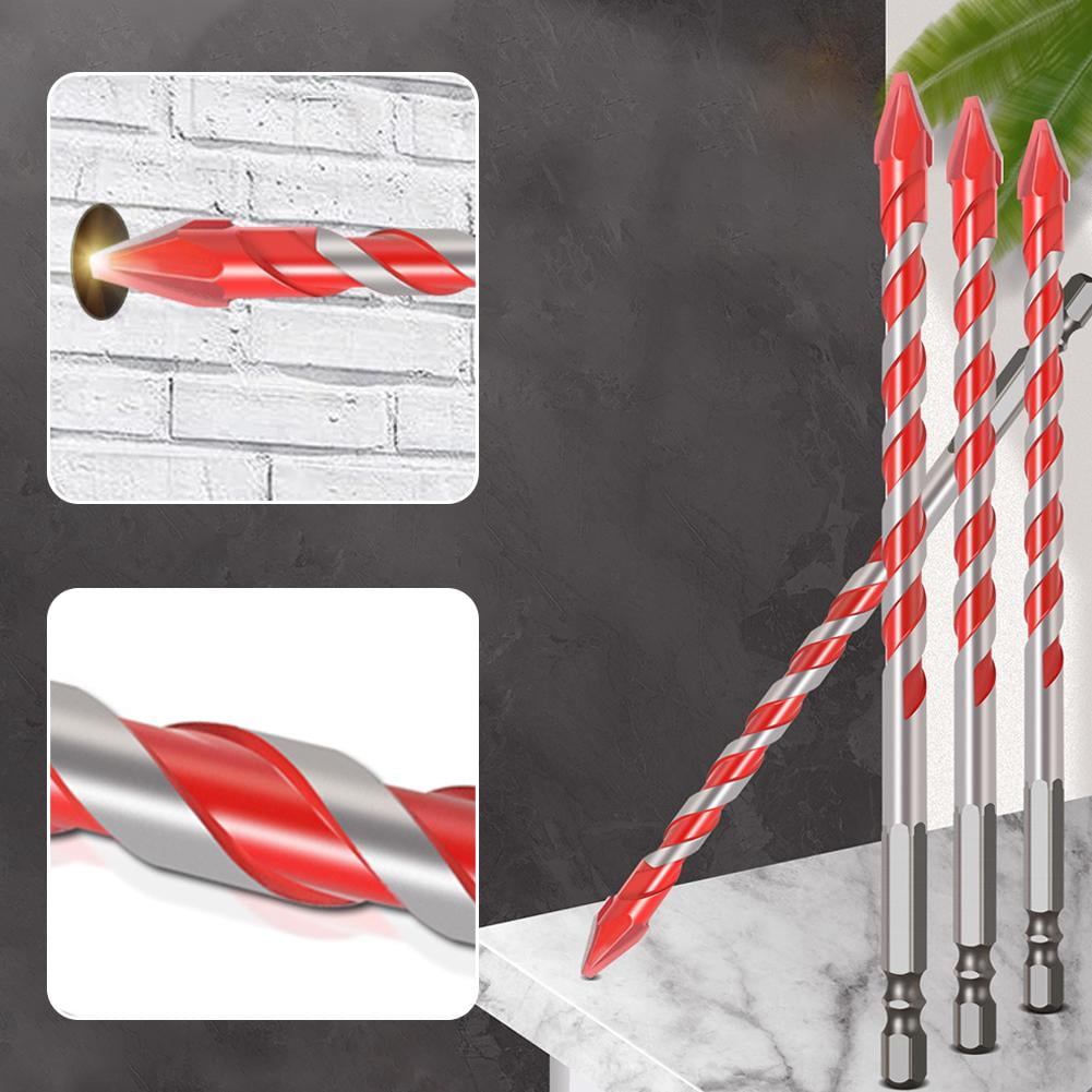 DLQT 4pc150mm Extended Tilted Head Eccentric Drill Bit Tile Glass Red