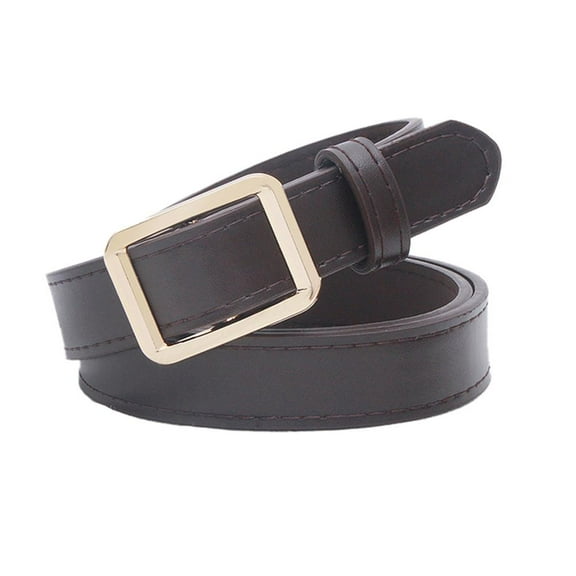 DLQT A26 Gold Buckle Coffee Holeless Belt Practical Decoration Jeans Thin Fashion Retro Student Belt Ladies Trend