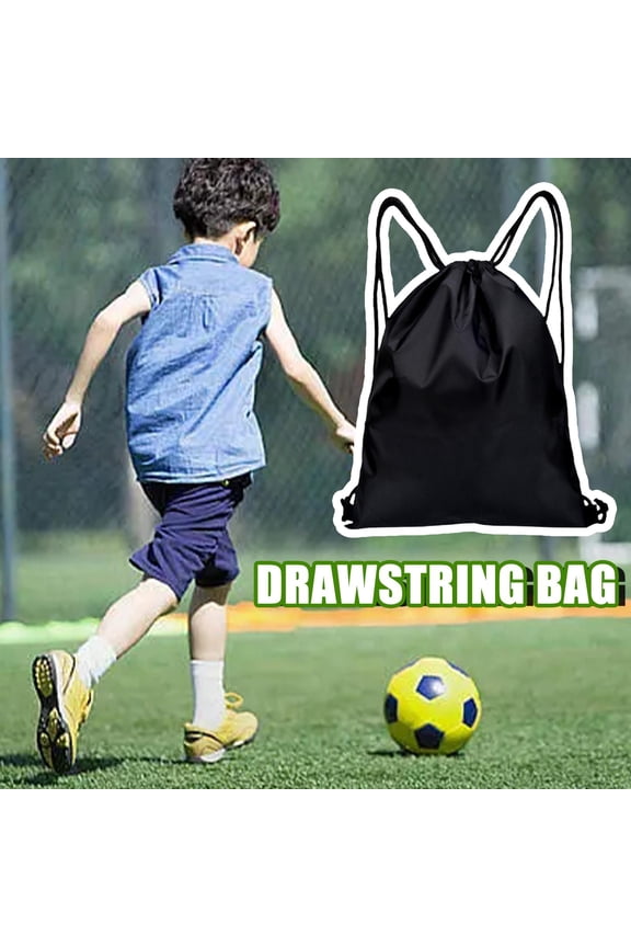 Black: 34x42 Shoulder Drawstring Bag Backpack Marathon Sports Logo Advertising Storage Bag