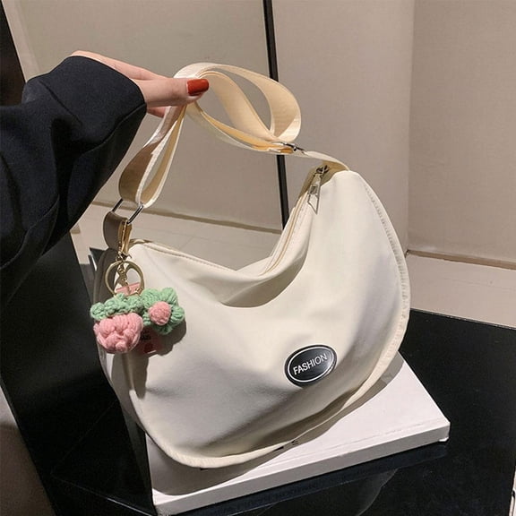 DLQT Black Personality Simple Dumpling Bag Fashionable Large Capacity Student Versatile Daily Shopping Korean Version Women'S Shoulder Messenger Bag