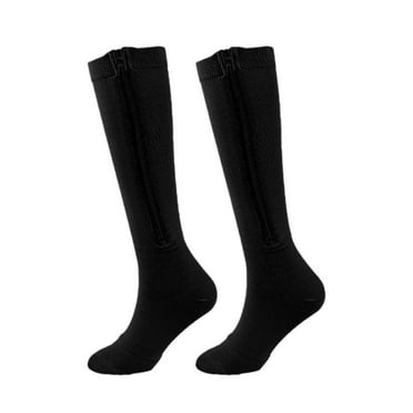 DLQT Black Zipper Socks S/M15-20mmhg Stockings Sports Pressure Socks Compression Zipper Socks Zipsox Elastic Leg Socks Toe