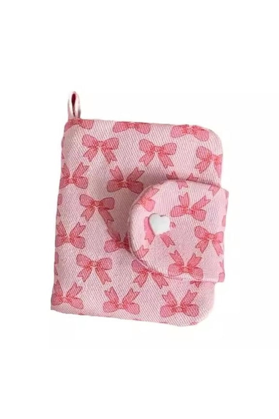 DLQT Bowknot Card Holder Cosmetic Bag Large Capacity Lipstick Earphone Bag Portable Travel Card Holder Change Sundries Storage Bag