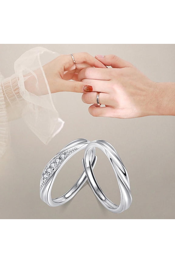 Couple Rings To Spend Love Together Couple Rings For Men And Women Ins Niche Design Light Luxury Versatile Zircon Couple Rings Valentine'S Day Gift