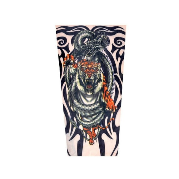 DLQT Dragon Tiger H15 (Single Pack) Children'S Tattoo Sunscreen Ice Sleeves Outdoor Sunshade Ice Silk Sleeves Boys And Girls Baby Summer Anti-Ultraviolet Sleeve Gloves