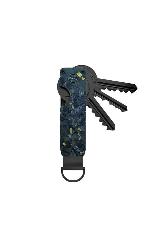 DLQT Gold Forged Carbon New Metal Keychain Aluminum Alloy Key Storage Buckle Key Clip Can Hold 2-6 Keys