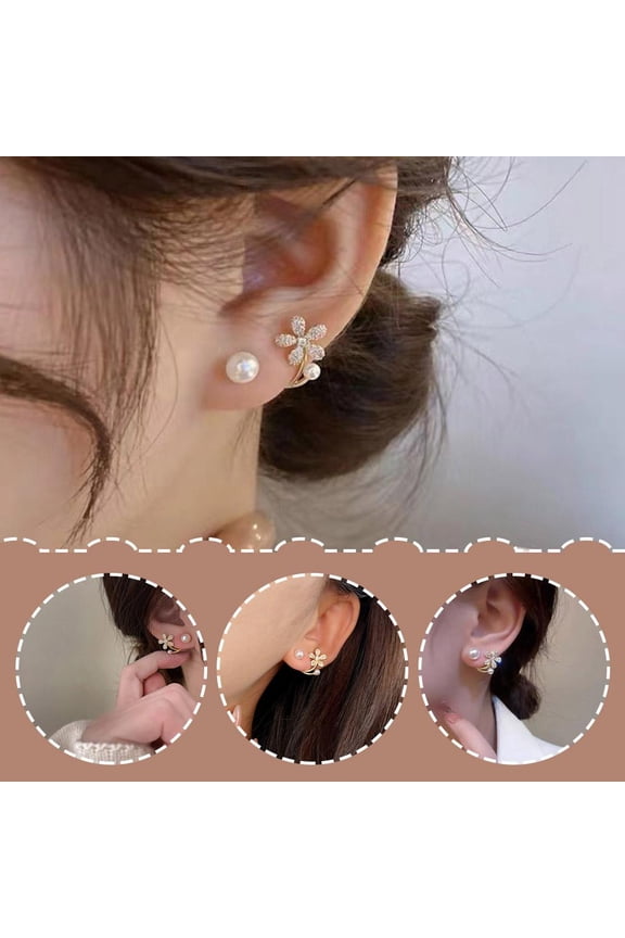 DLQT H-108 Petal Earrings Korean Niche Design Flower Earrings Light Luxury Temperament All-Match Net Red Earrings Earrings Female
