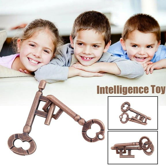 Misterolina Vintage Classic Key Lock Puzzle Metal Brain Teaser IQ Test Toys for Adults Kid
