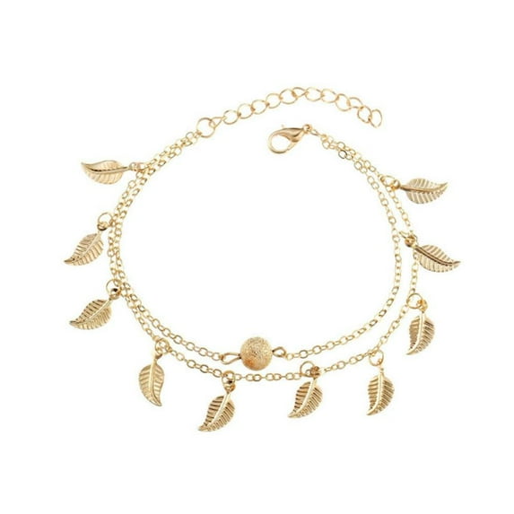 DLQT Leaf Gold European And American Popular Anklet Fashion Bohemian Retro Personality Anklet