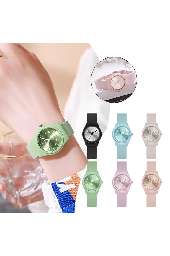 Light Pink Factory Student Watch Female Digital Candy Color Fashion Casual Silicone Quartz Ladies Watch