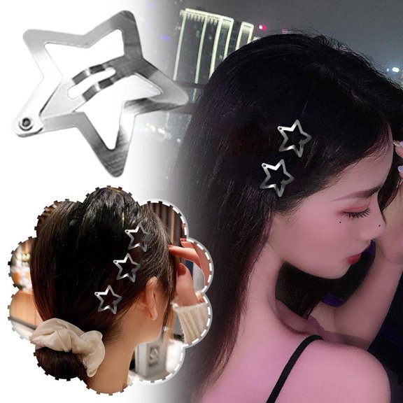 Misterolina Star Hair Clip Hair Pin Metal Five Pointed Star Sweet GXhj Clip Bangs Cool