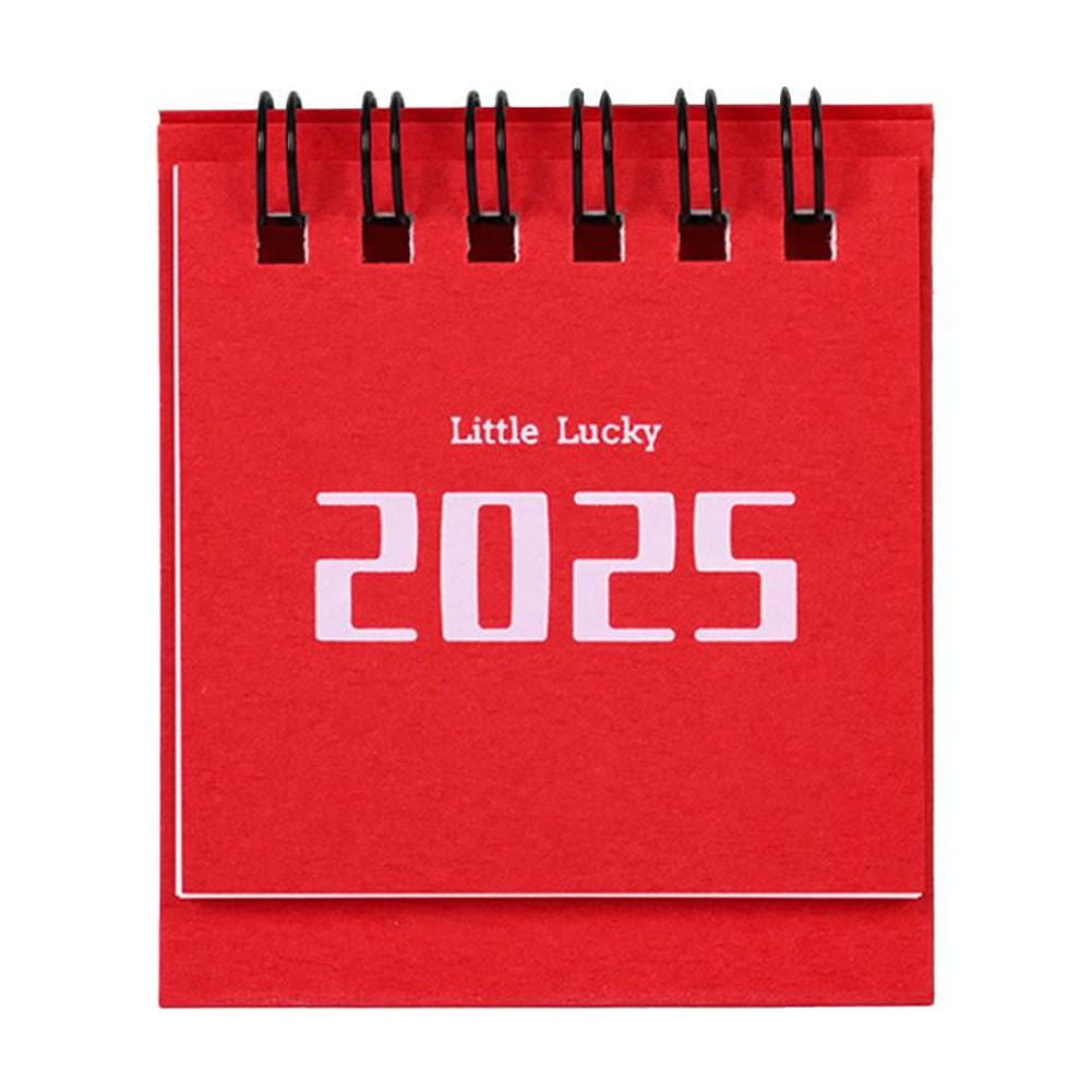 DLQT Noble Red 2025 Small Fresh Small Desk Calendar Simple Planner 2024