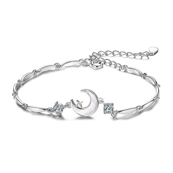 DLQT Silver Moon Bracelet Light Luxury Bestie Niche Exquisite Picking Stars And Embracing The Moon To Send Girlfriend Gifts