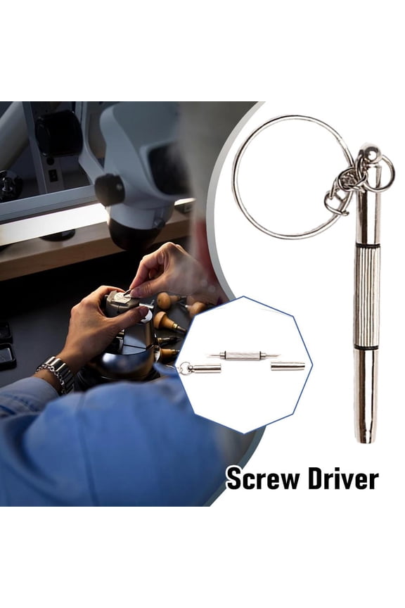 DLQT Silver Screwdriver Multifunctional Three-In-One Three-Purpose Accessories Watch Repair Tool Portable Multifunctional Screwdriver