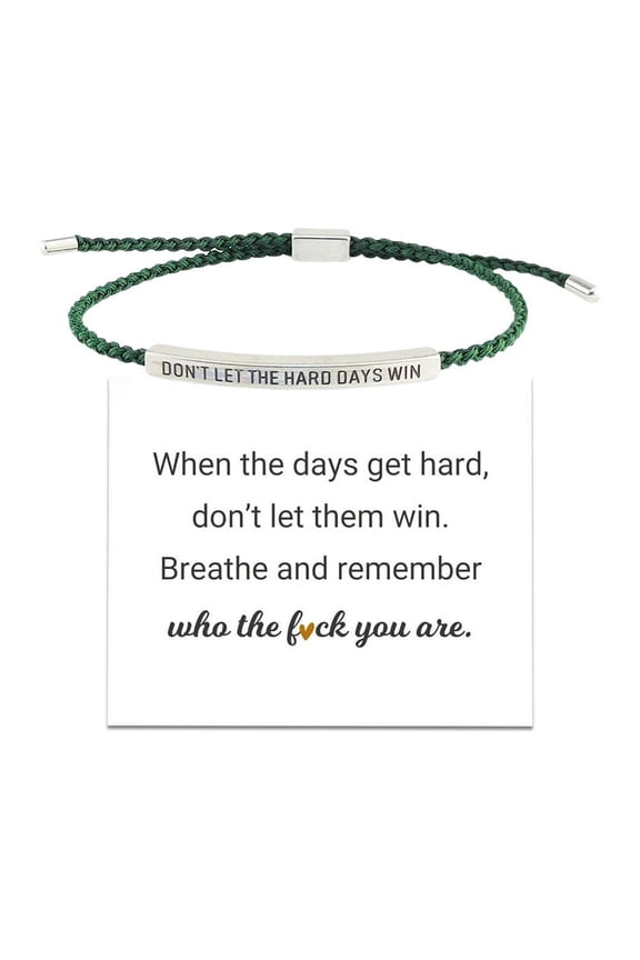 Silver Titanium Steel Curved Tube Engraved Bracelet Hand-Woven Adjustable Letter Bracelet Pineapple Rope Braided Bracelet Does Not Fade