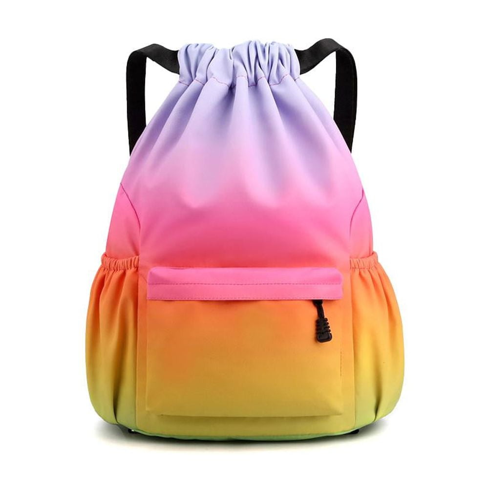 DLQT Small Color Gradient Large Capacity Basketball Bag Drawstring Bag