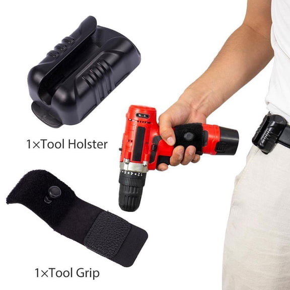 DLQT Two-Piece Tool Set Multi-Function Electric Drill Portable Waist Tool Wrench Buckle Hammer Screw