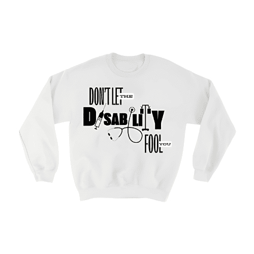 "DLTdFY" Logo Crewneck White