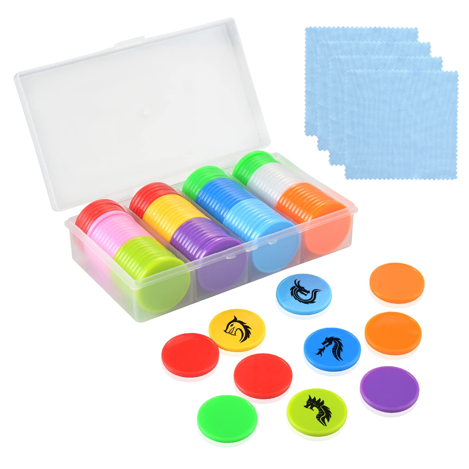 DLUGOPIS 100 Pcs 1 DHF10 Inch Dry Erase Tokens Game Tokens Set Dry