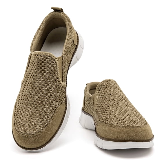 DLWKIPV Mesh Slip-On Walking Shoes, Breathable Lightweight Casual Sneakers, Non-Slip Comfortable Loafers for All-Day Wear