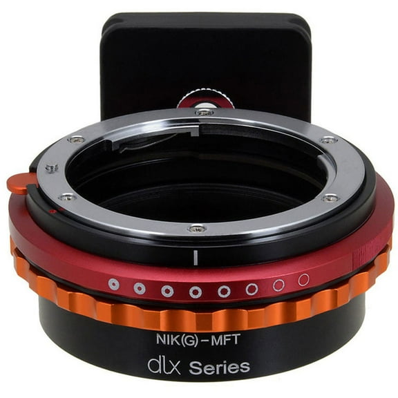 DLX Series Nikon NIKKOR F G-Type D/SLR Lens to Micro Four Thirds (MFT, M4/3) Mirrorless Camera Body Mount Adapter with Long-Throw De-Clicked Aperture Control
