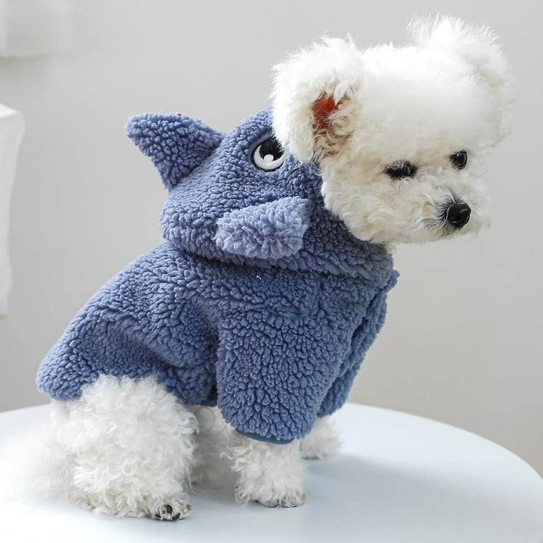 DLY Pets Dog Shark Costume Fleece Hooded Sweater and Sweatshirt