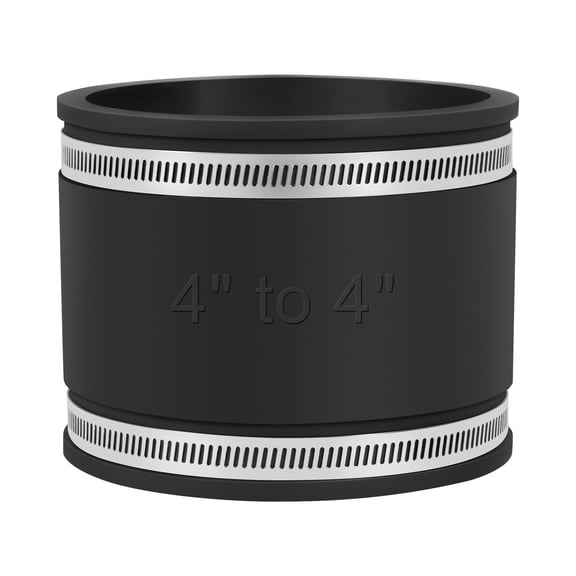 DLYYPLUS Flexible PVC Pipe Coupling with Stainless Steel Clamps Fit 1 IN Nominal Pipes, Couplers for Plastic and Copper Pipe Plumbing Connections, Drain Repair, Dust Hose (1, 4 in)