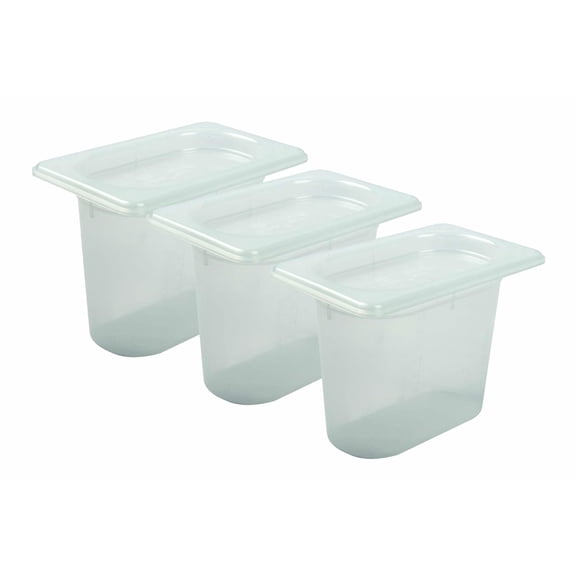 DLYone ModPans 1/9 Size Food Storage Container w/Lid, 1 Qt, 12-Count, Clear, Commercial Kitchen & Home Use, Microwave Safe