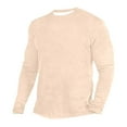 thumbnail image 1 of DLfVUB Big and Tall T-Shirts for Men Casual Loose Crew Neck Tees Blouse Long Sleeve Trendy Solid Color Tops Quick Dry Breathable Sports T-Shirt Beige XXXXL, 1 of 3