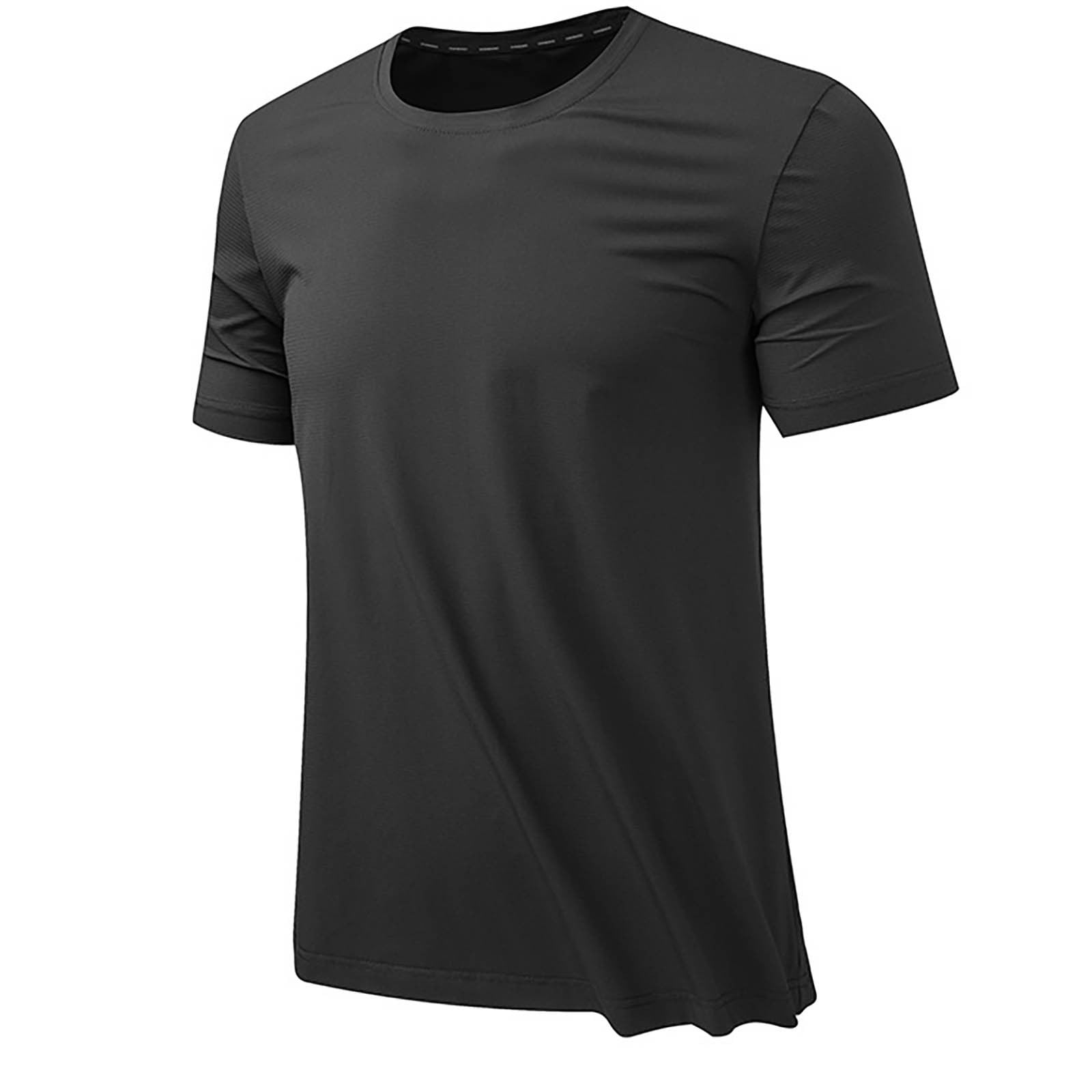 DLfVUB Crew Neck T Shirts for Men Casual Short Sleeve T Shirt Big and Tall Sports Running Breathable Tee Trendy Solid Color Comfort Tees Shirt Black XXXXXL Walmart