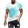DLfVUB Marble Print TShirts for Men Casual Short Sleeve Slim Fit Tops