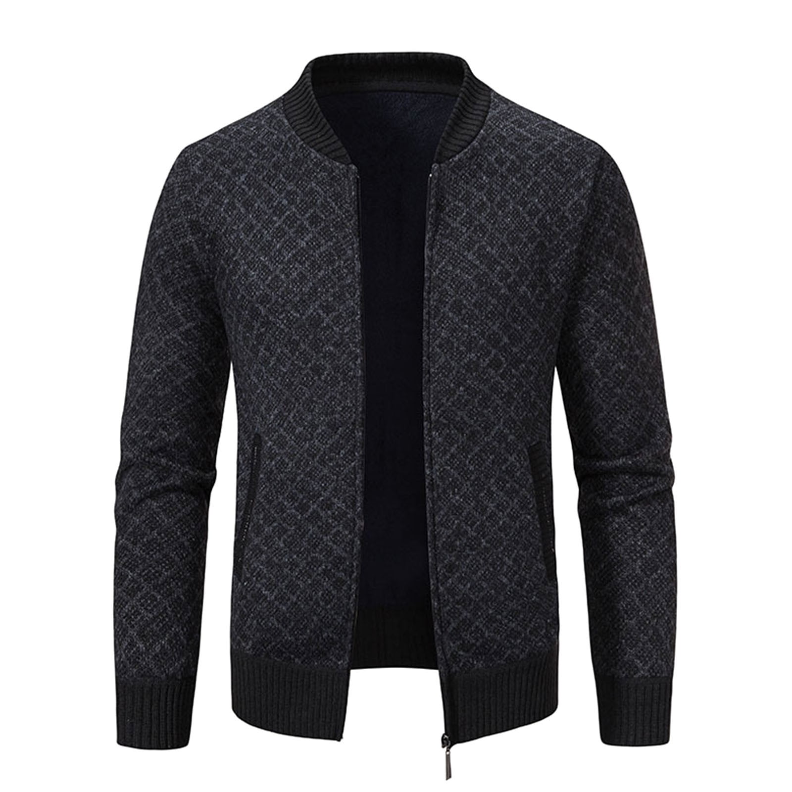 DLfVUB Men's Cardigan Sweaters Casual Full Zip Sweater Knitted Cardigan