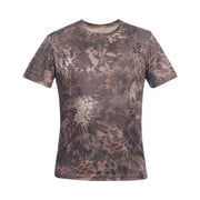 DLfVUB Men's Lightweight Performance Camouflage Tops Summer Casual Short Sleeve T-Shirt Crew Neck Slim Fit Tee Blouse Relaxed Breathable T-Shirt Camouflage M