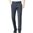 thumbnail image 1 of DLfVUB Mne's Straight Fit Suit Pants Cotton Casual Business Flat Front Wrinkle Free Comfort Stretch Dress Pants Solid Color Slim Fit Trouser Dark Gray XL, 1 of 5