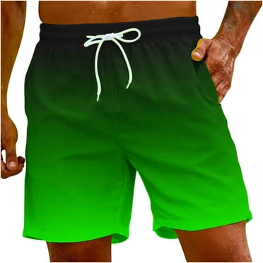 DLfVUB Summer Tie Dye Print Swim Trunks for Men Lightweight Casual Drawstring Elastic Waist Beach Board Shorts Trendy Holiday Vacation Hawaiian Outfit Clothes 2024 Green XXXL