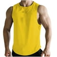 thumbnail image 1 of DLfVUB Tank Tops for Men Lightweight Quick Dry Workout Sport Shirts Casual Sleeveless Breathable Muscle T-Shirt Stylish Solid Color Round Neck Vest Yellow L, 1 of 6