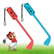 Golf Club for Switch Joy-Con Controller, Sports Game Accessories for Golf-Super Rush - 2 Pack Blue-Red