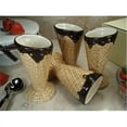 thumbnail image 1 of DLusso Designs CC786-4 Set Of 4 Ceramic Waffle Cone Ice CReam Cup, Pack Of - 2., 1 of 1