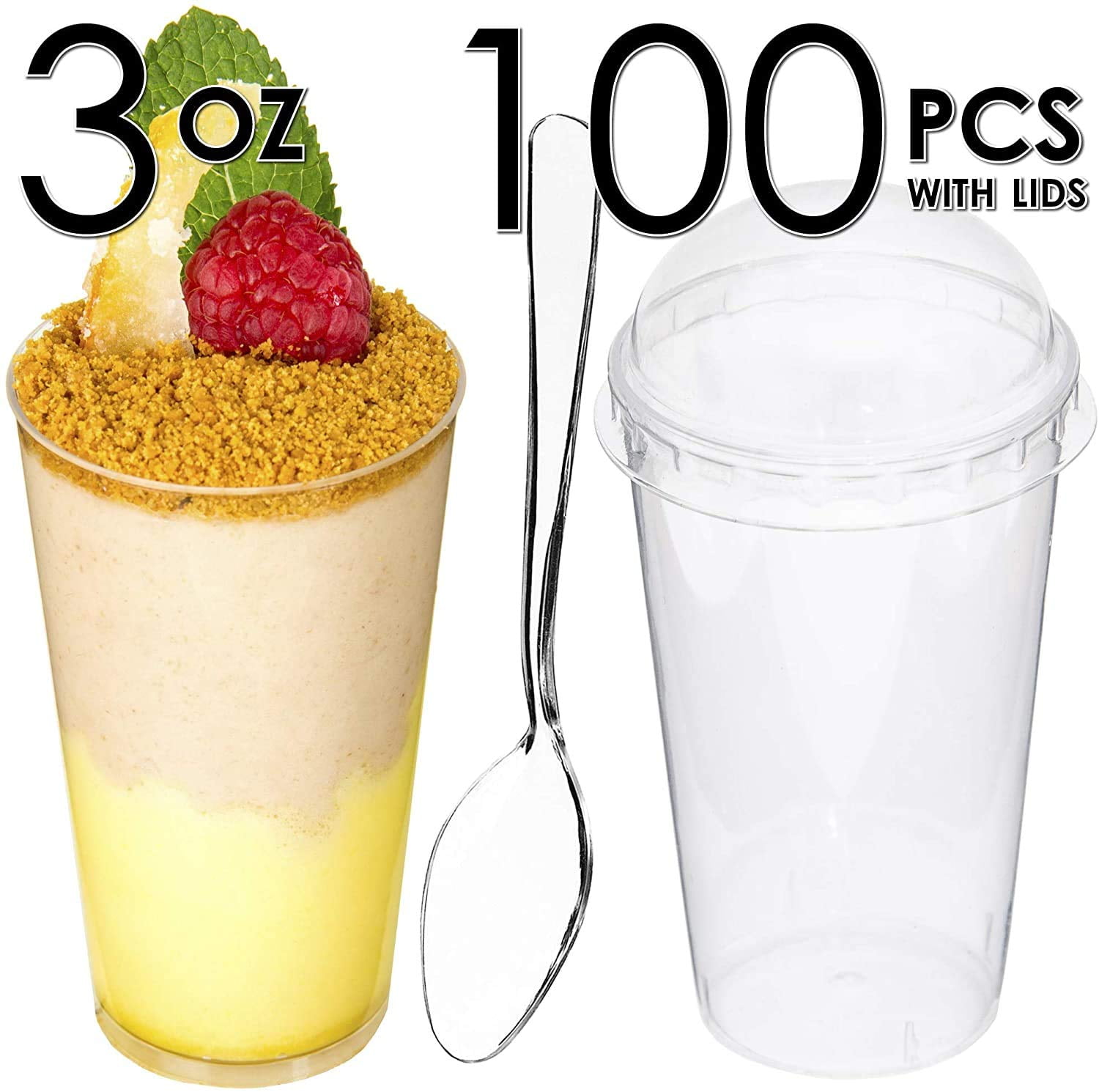 Lid with Dip Cup Holder for Parfait Cup Fits 8 and 16 oz (1000 Pack)