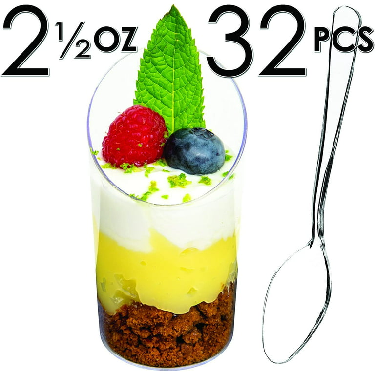 https://i5.walmartimages.com/seo/DLux-32-x-2-5-oz-Mini-Dessert-Cups-Spoons-Slanted-Round-Clear-Plastic-Parfait-Appetizer-Cup-Small-Reusable-Serving-Bowl-Tasting-Party-Desserts-Appeti_1de250d4-781f-497e-b0ac-6890bdcbaae3.a43e59878daf31410cfbec8185345971.jpeg?odnHeight=768&odnWidth=768&odnBg=FFFFFF