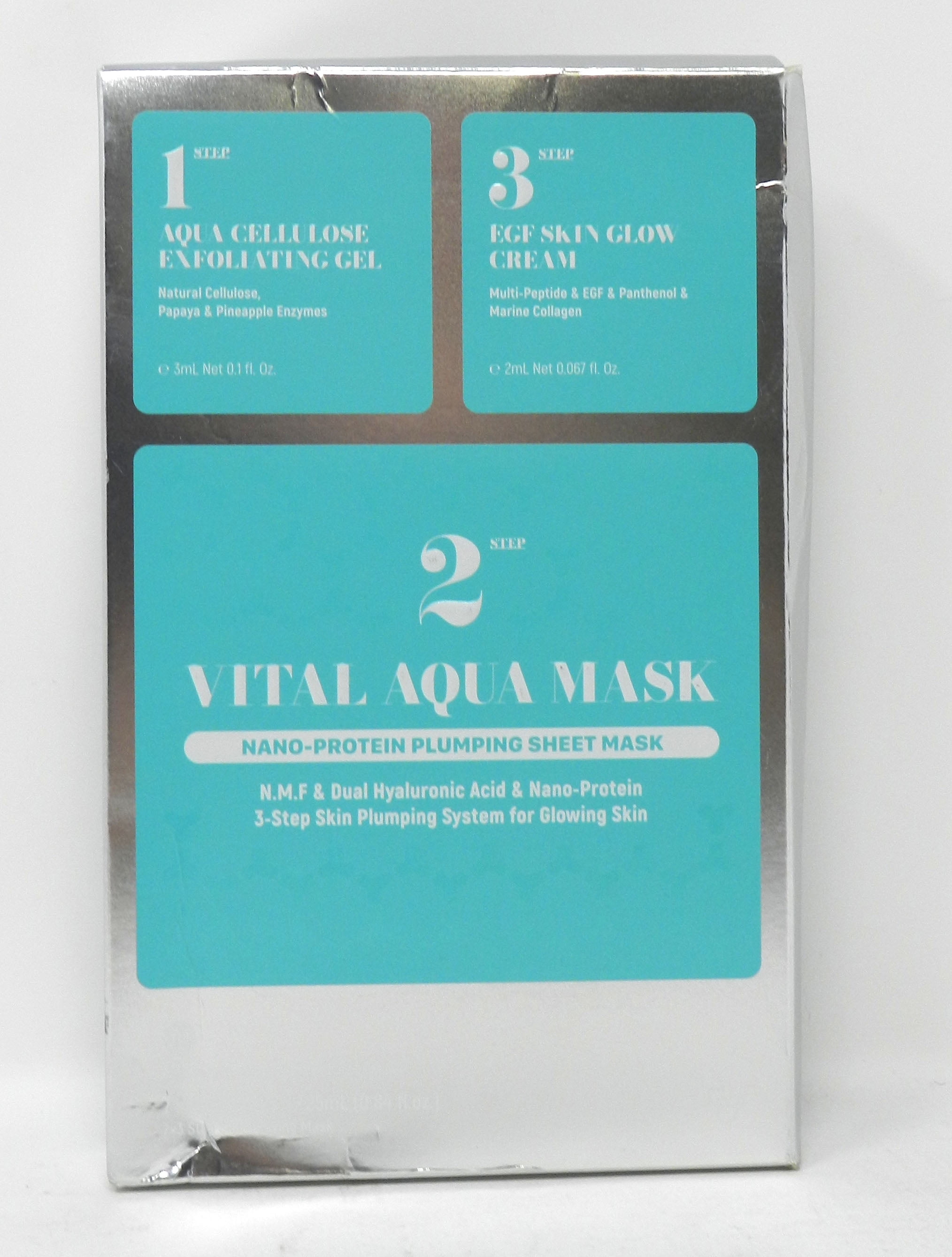DM.Cell 3Step Protein Skin Plumping Vital Aqua Face Mask 7 Pieces