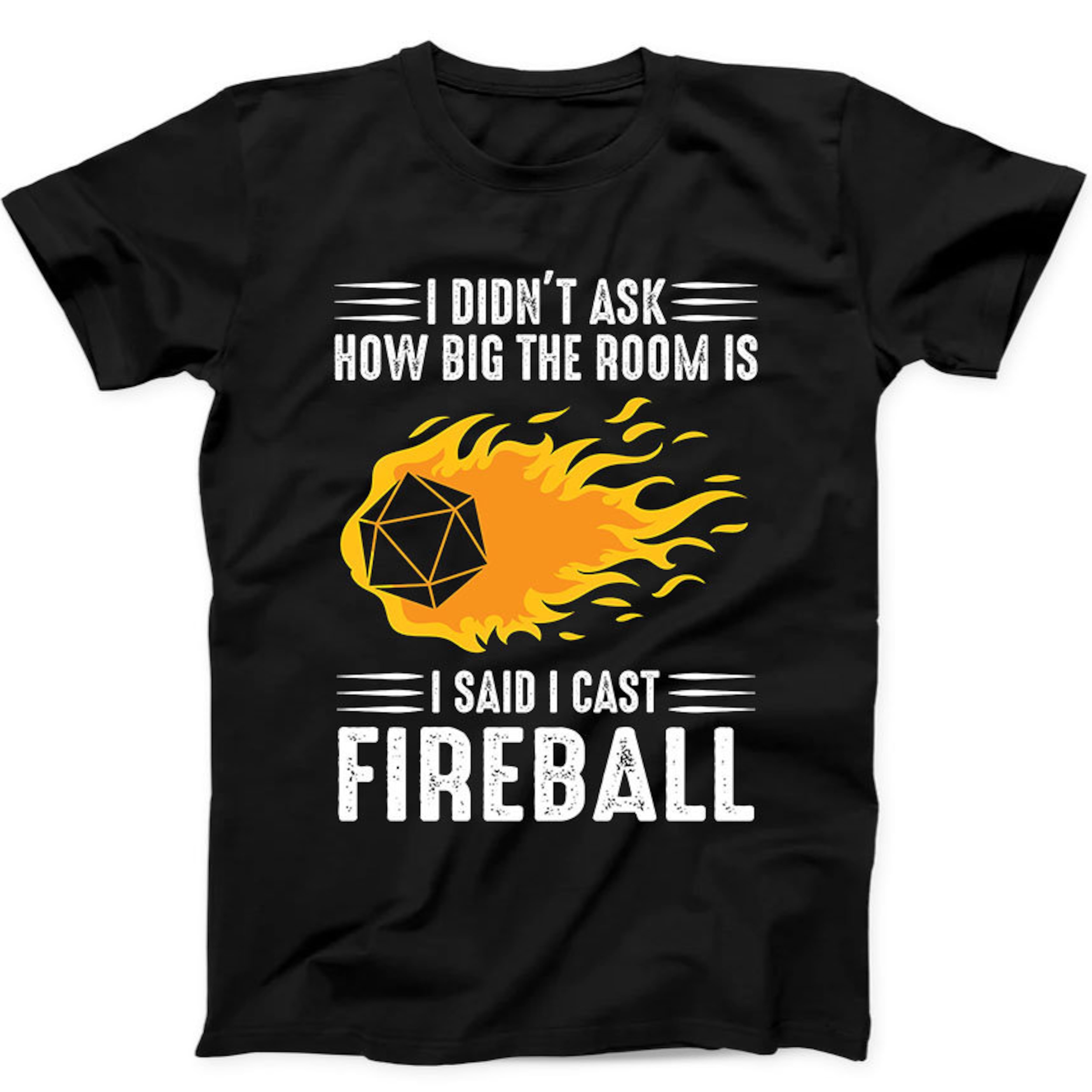 Dm i cast fireball dnd dragon dungeon master wizard gift tee black t