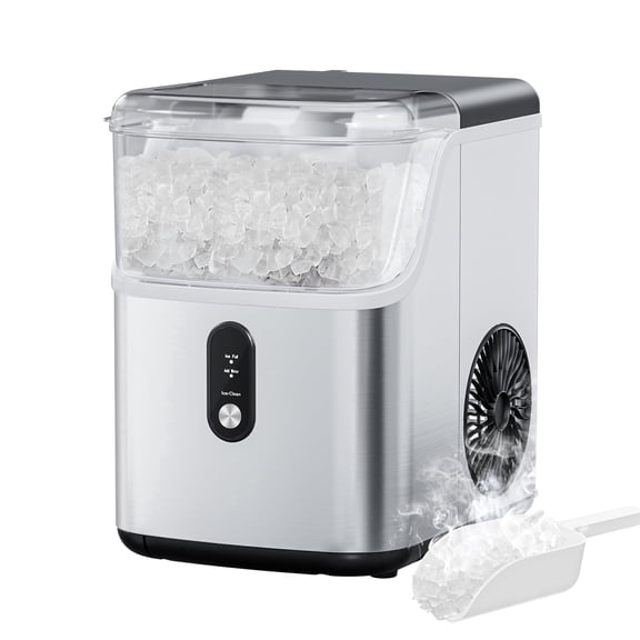 Dimedeal Countertop 33 lbs/Day Pebble Ice Maker, Portable Ice Machine with Self-Cleaning & LED Indicator for Home, Office, RV, Kitchen, Camping